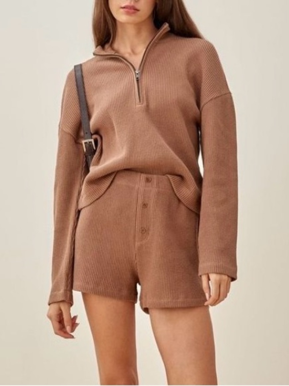 reformation waffle knit set